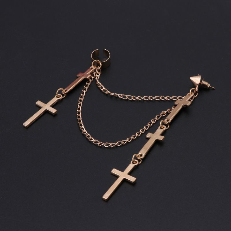 Khuyên tai hợp kim kẽm dây dài phong cách punk cá tính trẻ trung