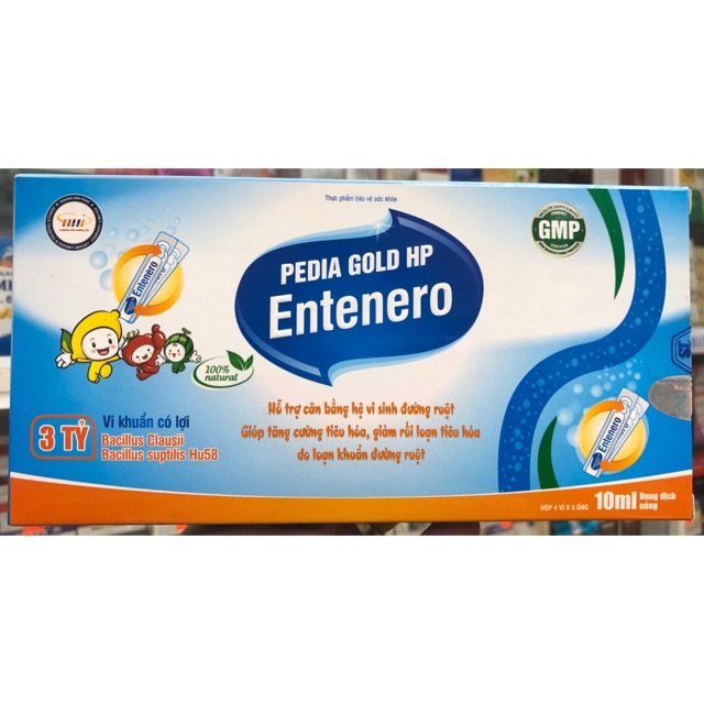 [Hộp 20 ống x 10ml] Pedia Gold HP Entenero -  Hỗ trợ cân bằng hệ vi sinh đường ruột, Giúp tăng cường tiêu hoá