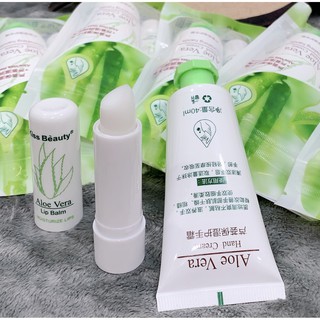 Túi kem dưỡng + son dưỡng nha đam của kissbeauty KB G439