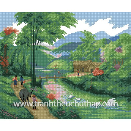 Vải in màu phong cảnh, thư pháp, động vật (nhiều mẫu)