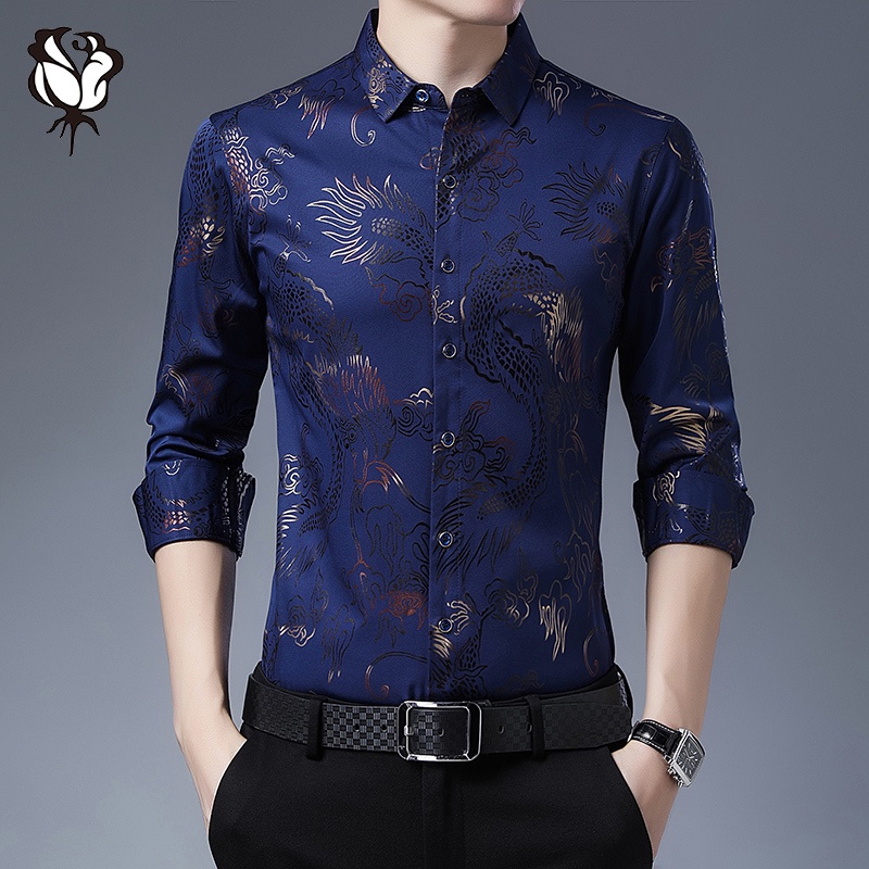 Áo Sơ Mi Dài Tay In Họa Tiết Thiết Kế Mới Cao Cấp Thời Trang Dành Cho Nam