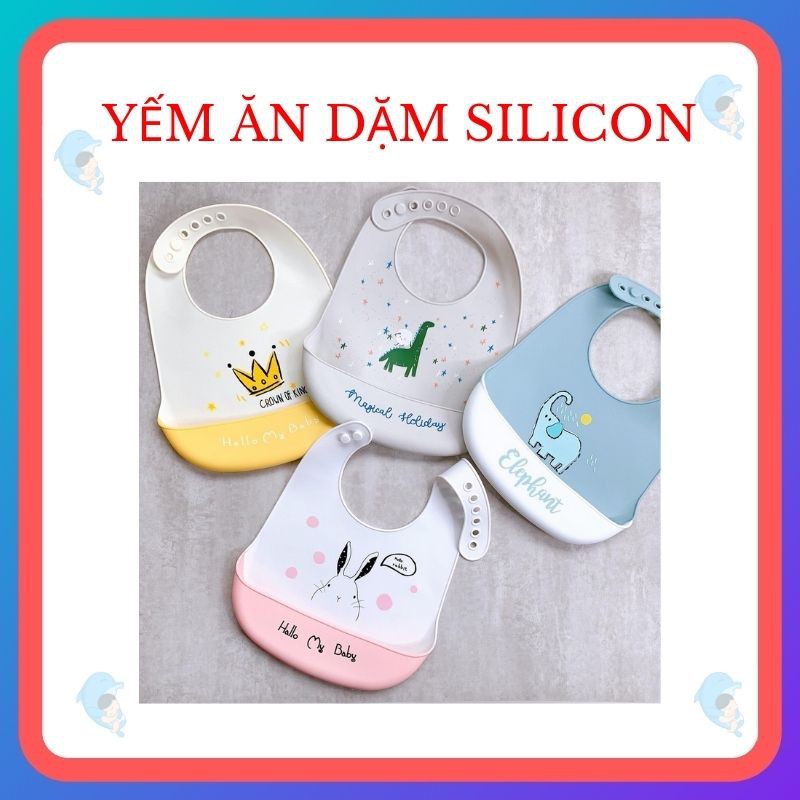 Yếm Ăn Dặm Silicon Có Máng Siêu Mềm Cho Bé Ăn Dặm Kiểu Nhật Và Ăn Dặm Chỉ Huy (Blw) An Toàn, Sạch Sẽ