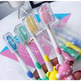 sét 4 bàn trải đánh răng hình gấu cho bé