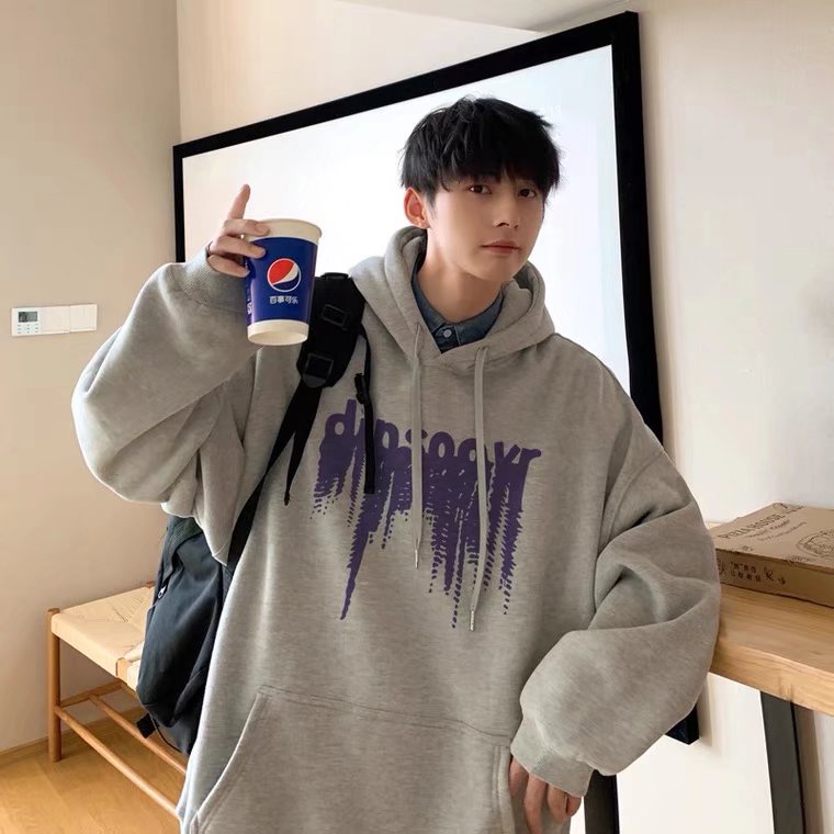 Áo hoodie Thể Thao Dáng Rộng In Chữ Phong Cách Hip Hop Đường Phố Hàn Quốc Thời Trang Mùa Đông Cho Nam [M-5XL]