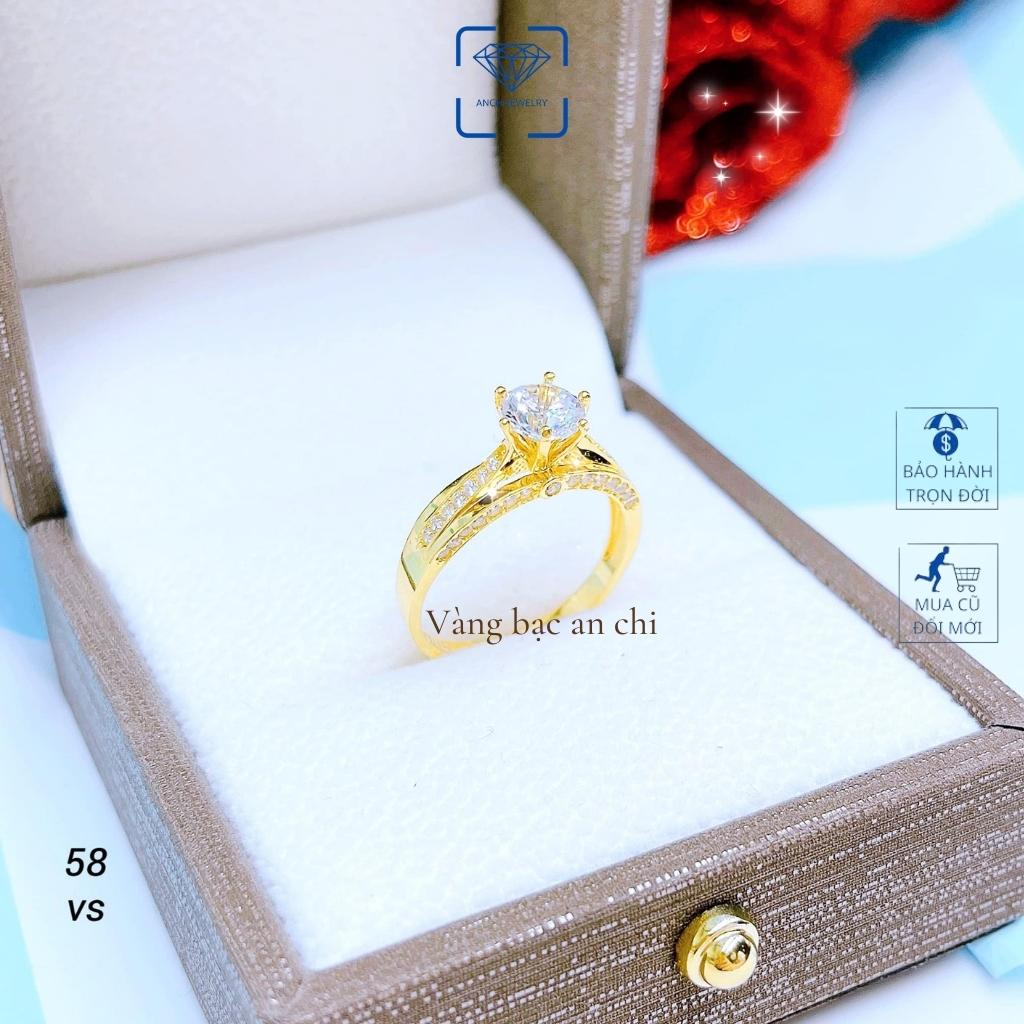 Nhẫn nữ đính đá cao cấp có giấy bảo đảm của tiệm Anchi jewelry