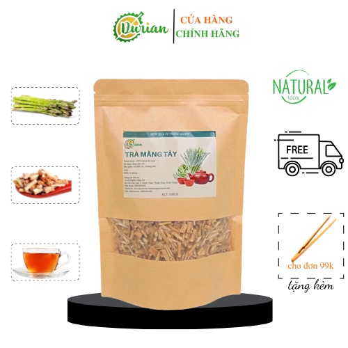 Trà Măng Tây Xanh Durian túi zipper giấy kraff 100g