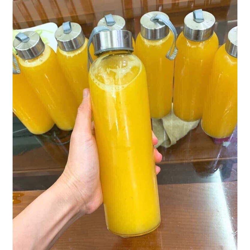 (Loại 1)  Bình đựng nước thủy tinh đẹp nắp bạc 500ml | BigBuy360 - bigbuy360.vn