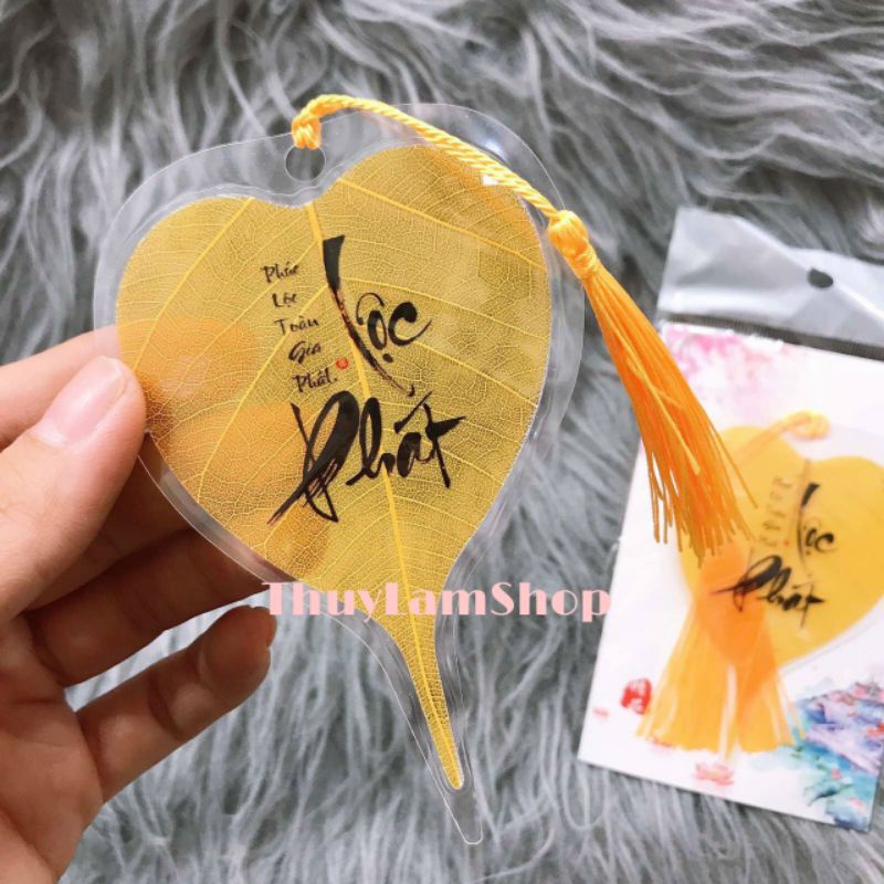 Lá bồ đề in hình thư pháp may mắn mang theo bên mình, ốp lưng điện thoại