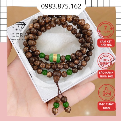 Tràng hạt trầm hương 108 hạt mix đá phong thuỷ theo mệnh nam nữ 6ly, vòng tay trầm hương thơm dịu nhẹ tại Lera