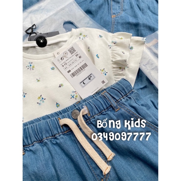 Bộ Hè Bé Gái Hoa Denim ZR(bán lẻ áo lẻ quần)