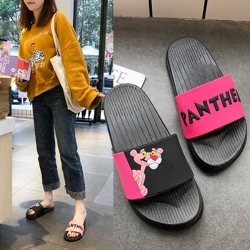 Dép lê Dép Quai Ngang Chống Trượt Họa Tiết Hoạt Hình Dễ Thương Phong Cách Hàn Quốc