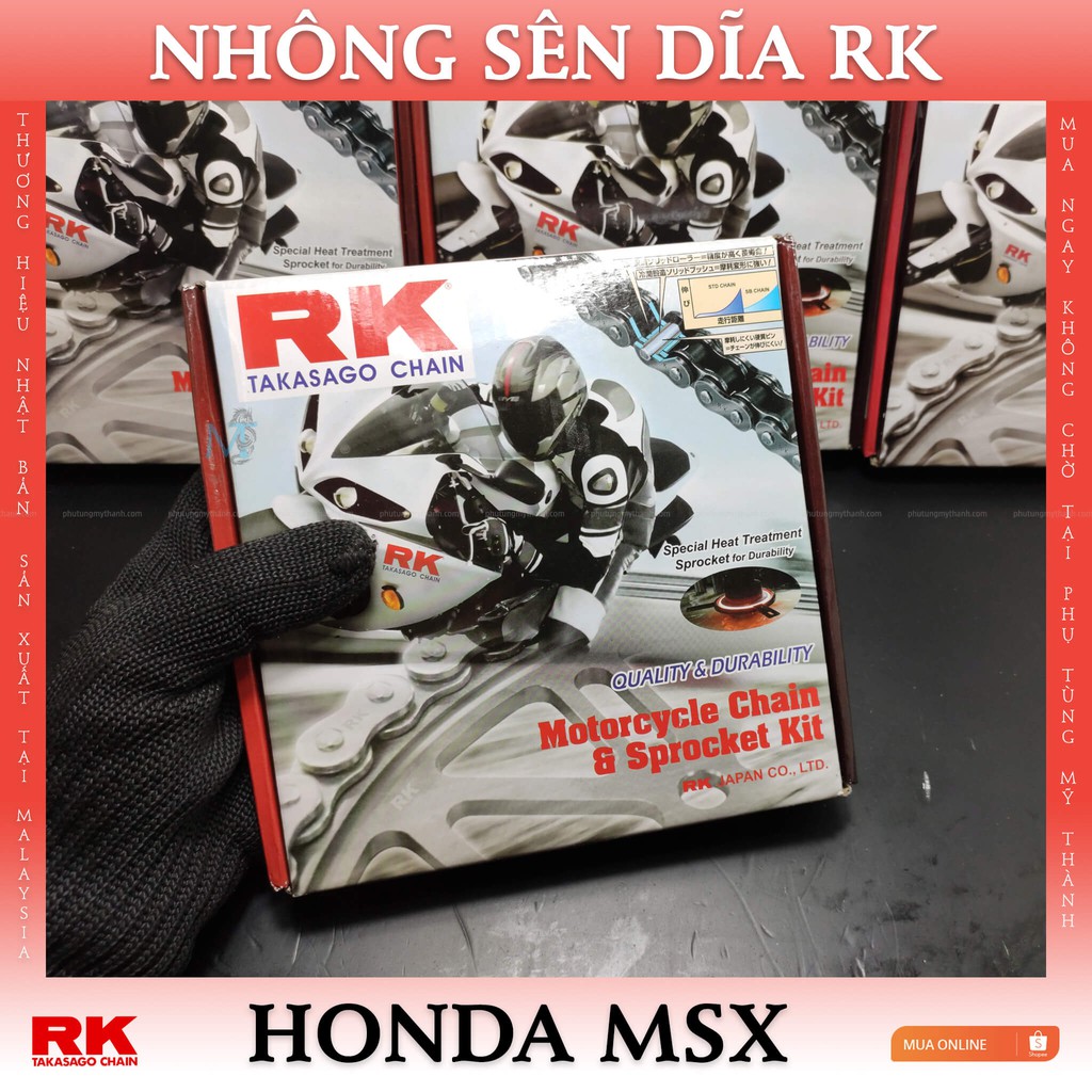 Nhông sên dĩa RK xe Honda MSX 125cc chính hiệu