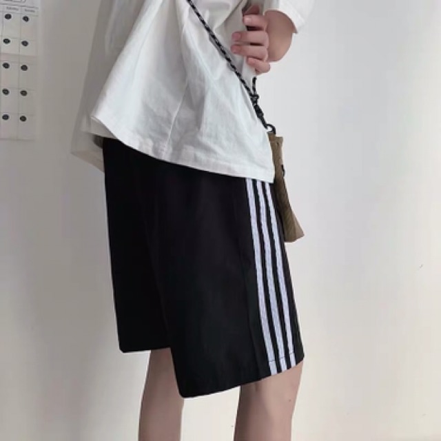 [FREESHIP+ẢNH THẬT] quần soóc thể thao đen 3 sọc unisex cho nam nữ - SP42 | BigBuy360 - bigbuy360.vn