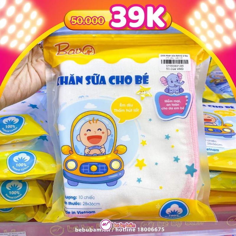 Khăn sữa BAVO 2 lớp