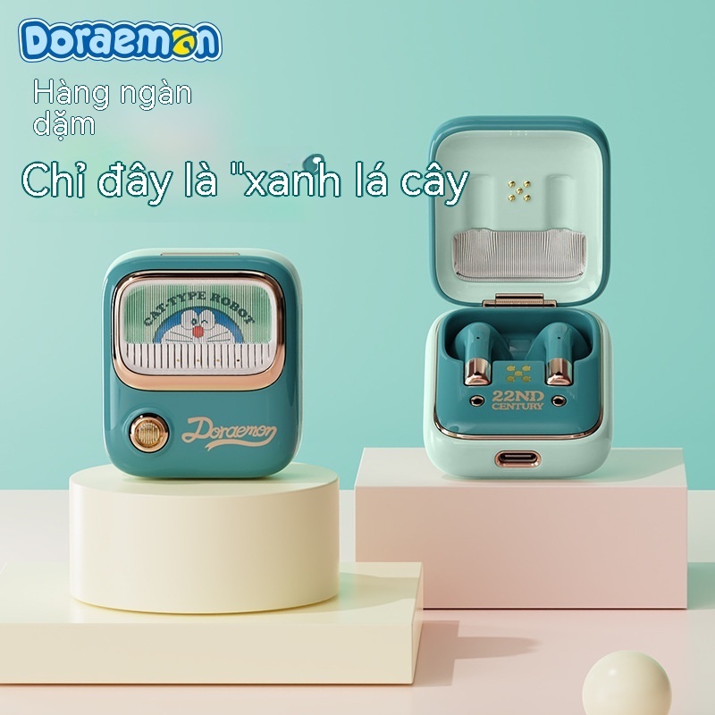 Tai nghe bluetooth Doraemon  tai nghe bluetooth không dây  hộp quà đóng gói tinh tế  tai nghe dễ thương  tai nghe bluetooth TWS retro  tai nghe in-ear quà sinh nhật