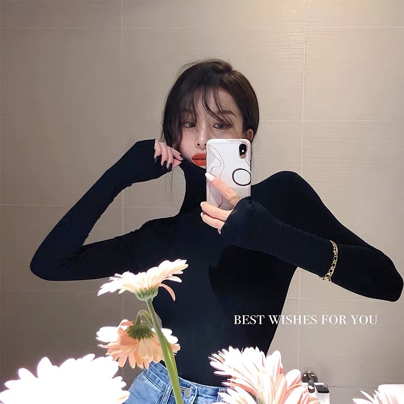 Áo len nữ cổ lọ 3 màu