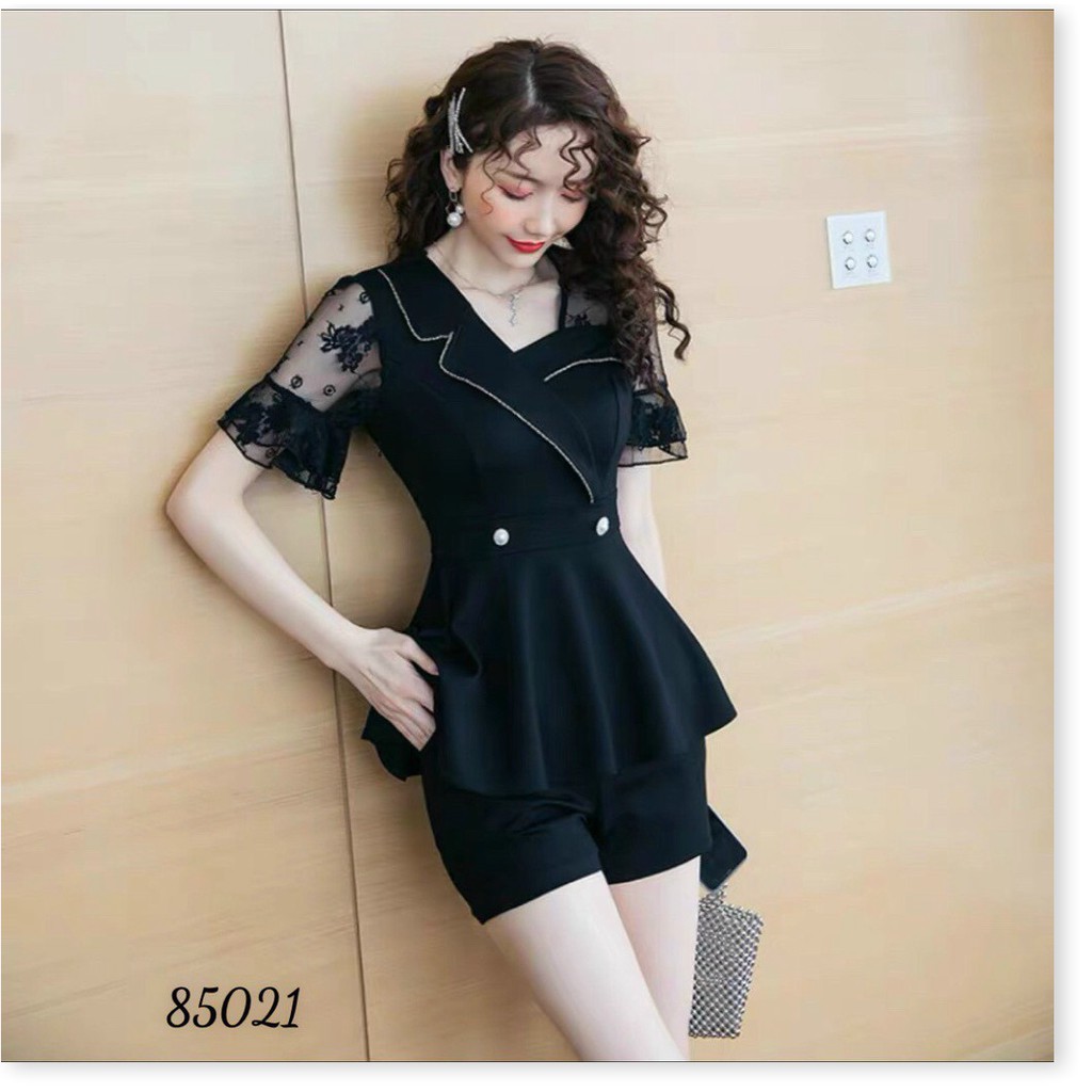 SET VÁY UMI ĐEN PHỐI LƯỚI KIM TUYẾN SANG TRỌNG THỜI TRANG KOKO MI