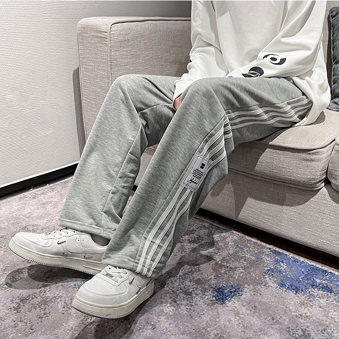 Quần Dài Thể Thao Nam Sọc quần ống suông Ca Rô Phong Cách Hàn Quốc quần dài Sọc unisex thời trang quần jogger ống rộng