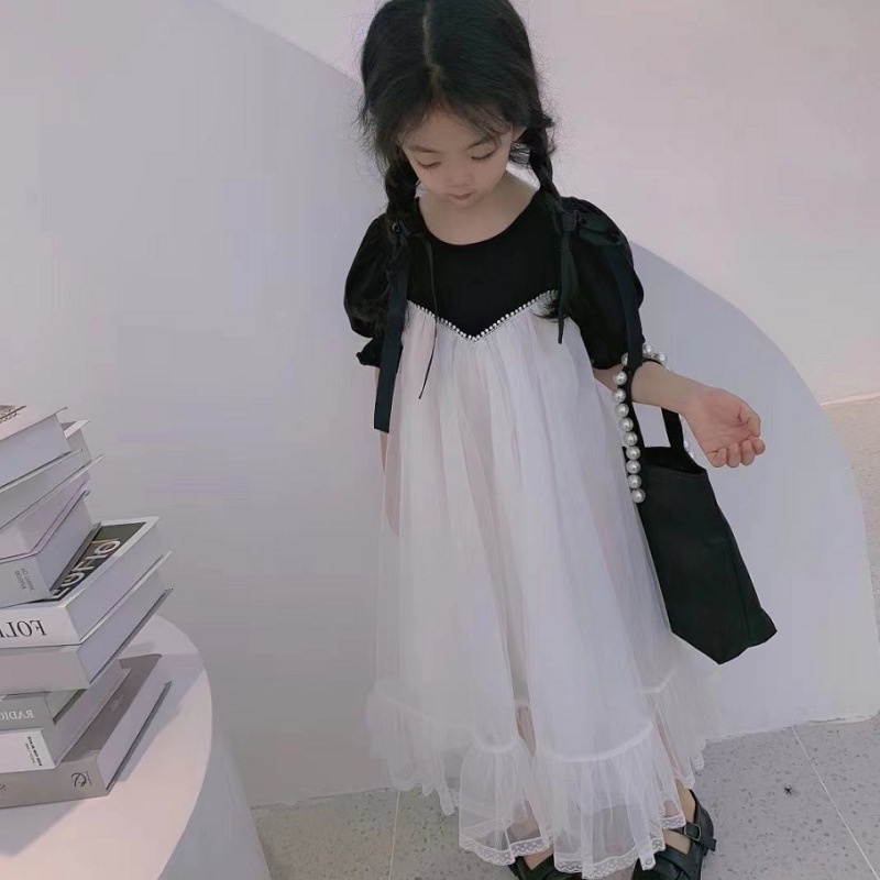Đầm Công Chúa 22 Mảnh Mùa Hè Có Dây Cột Đính Ngọc Trai Phong Cách Mới Cho Bé Gái 3-8 Tuổi SDL7