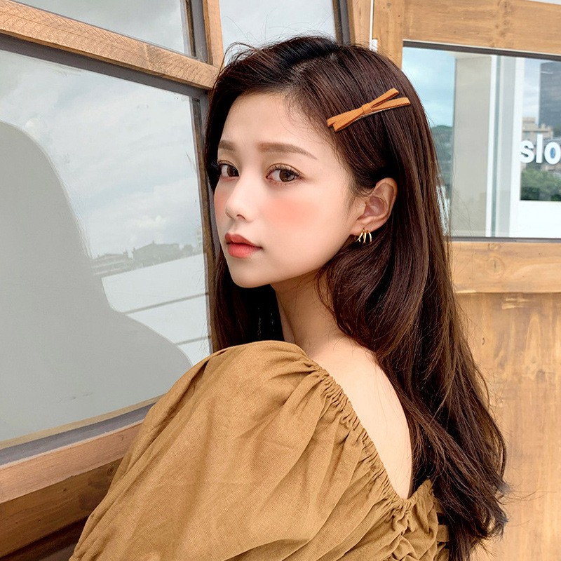 Kẹp tóc cho bé gái vải nơ chữ X Phong cách Hàn Quốc