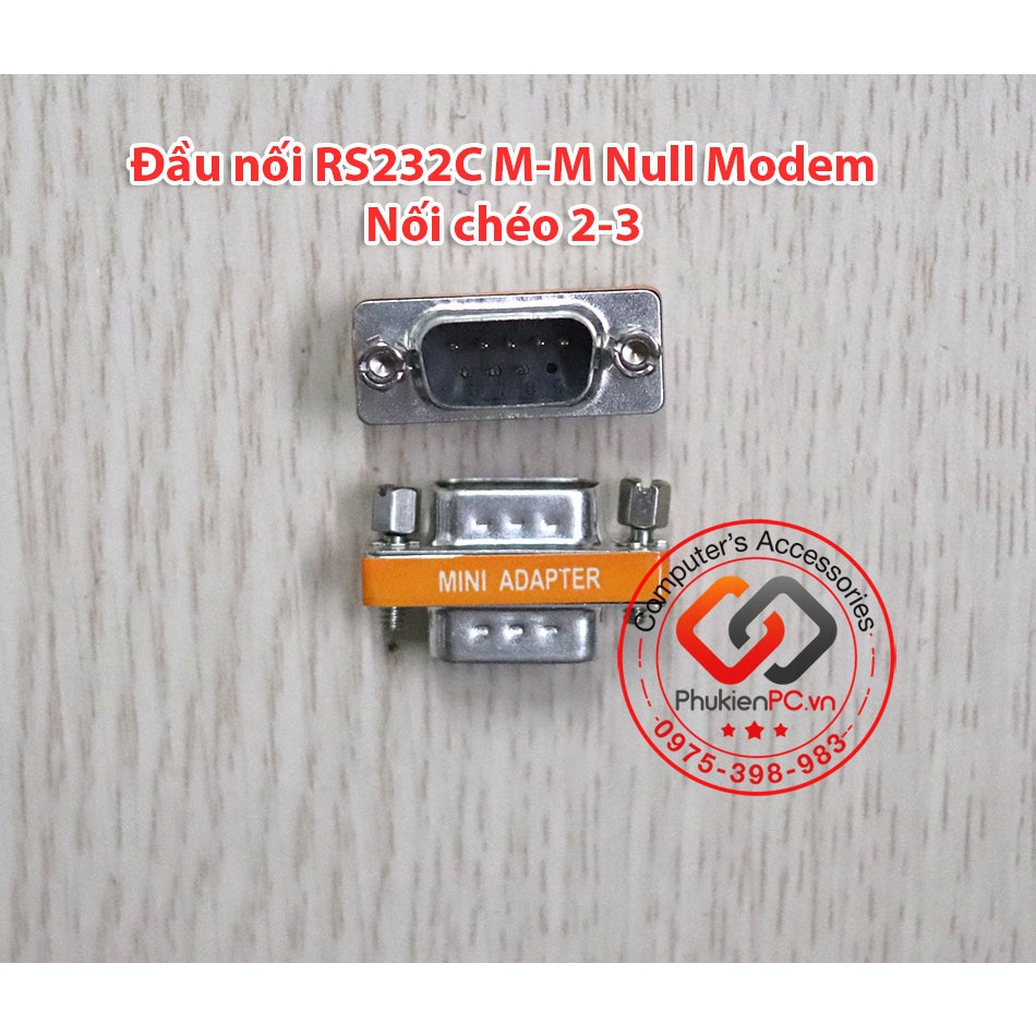 Tổng hợp Jack COM DB9 RS232C null modem nối chéo 2-3 đực sang cái, cái sang cái, đực sang đực