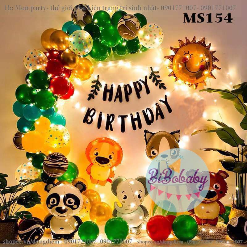 Bóng hình con vật, con thú trong rừng trang trí sinh nhật - BiBo baby