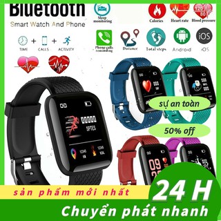 Đồng Hồ Bluetooth 116plus 1.3inch Tft Chống Nước Ip67 Giám Sát Nhịp Tim Android Ios Pk Fitbit Charge 2 Fitbit Versa