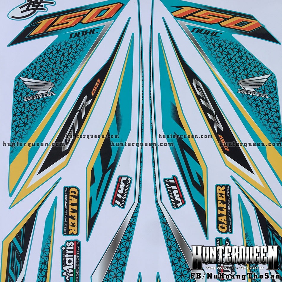 Tem rời xe Winner GTR xanh ngọc. Chất lượng cao, bền đẹp. Decal chế theo yêu cầu