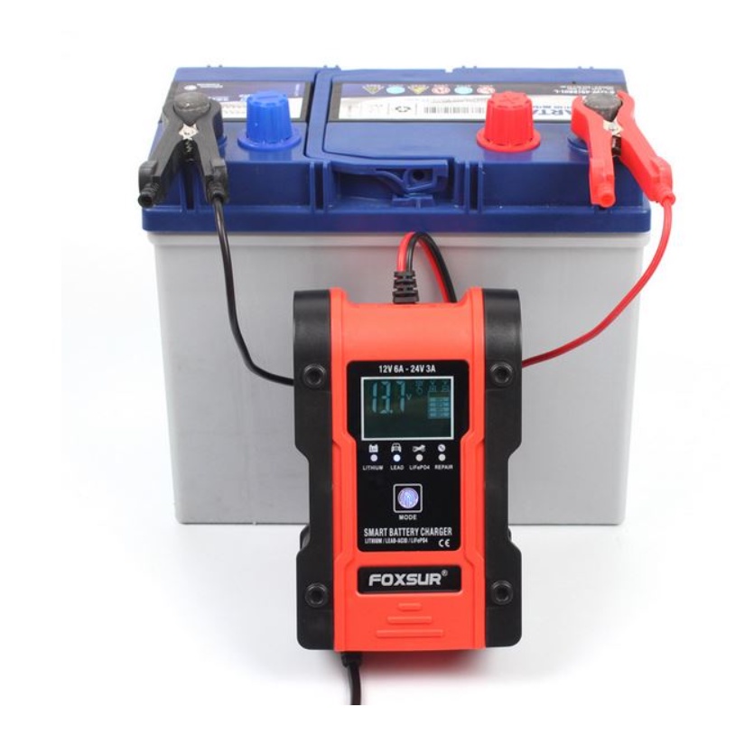 Sạc ắc quy Foxsur 12v/24v 2AH-240ah đa năng Sạc bình Lithium LiFePo4 thông minh tự động ngắt khi đầy