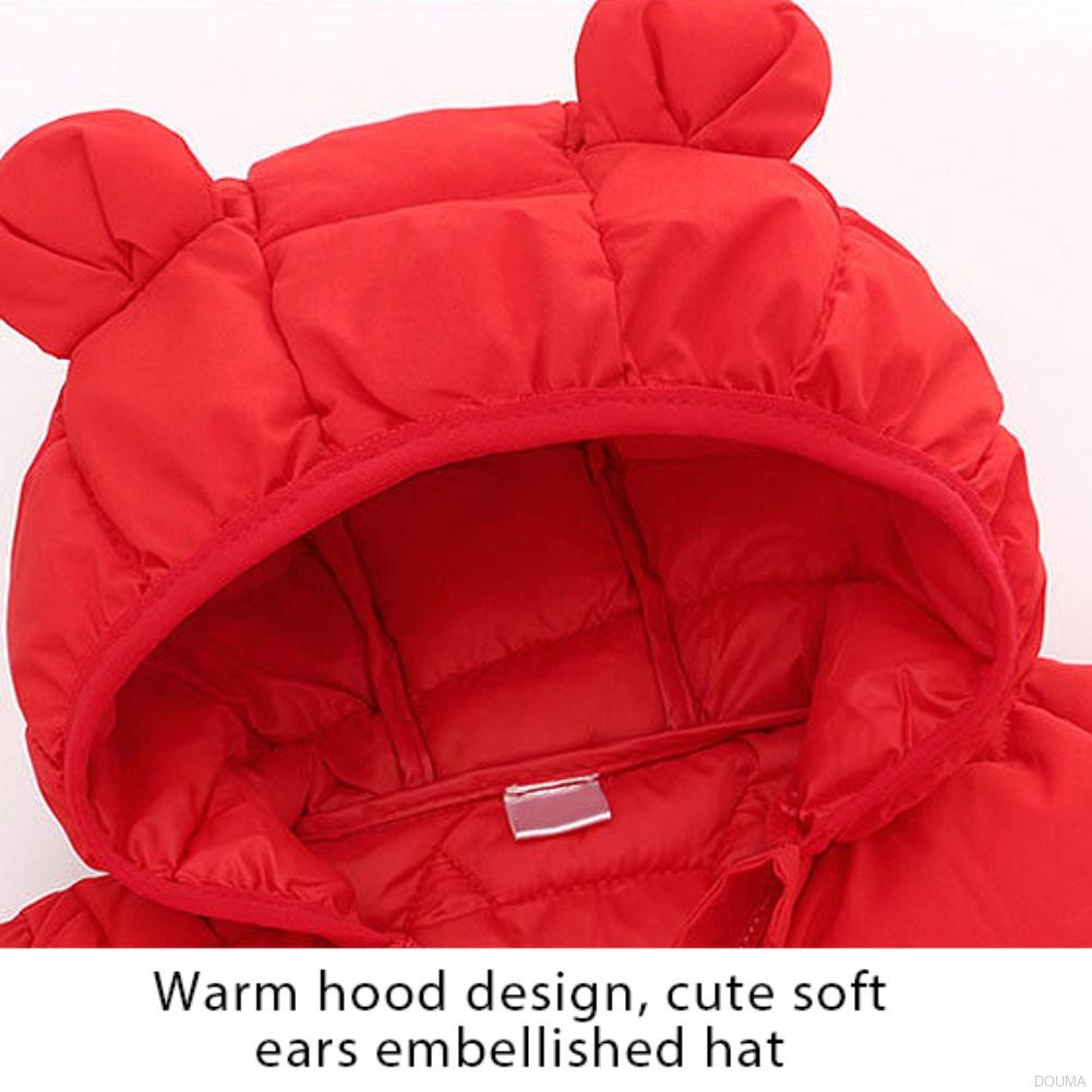 Children's Down Cotton-Padded Jacket Baby Short Ear Hooded Coat