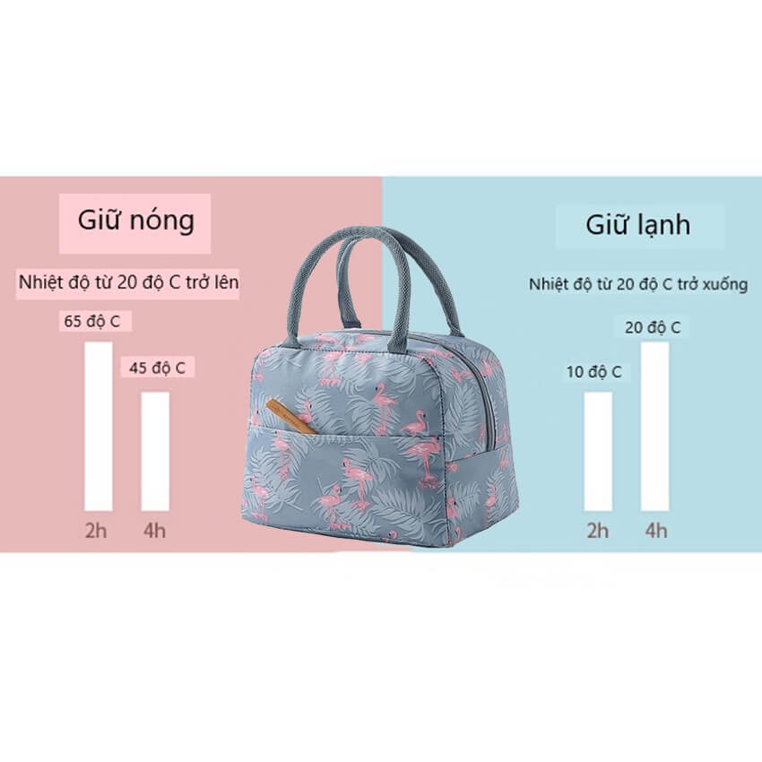[FULL COMBO] Hộp Cơm Giữ Nhiệt Lúa Mạch 2 Tầng Ruột Inox 304, Hộp cơm văn phòng dung tích 1,5l + Túi giữ nhiệt họa tiết