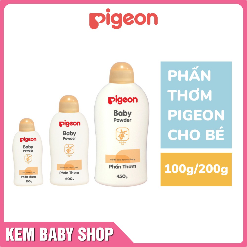 [Chính Hãng] Phấn thơm em bé Pigeon nắp màu 100g / 200g / 450g