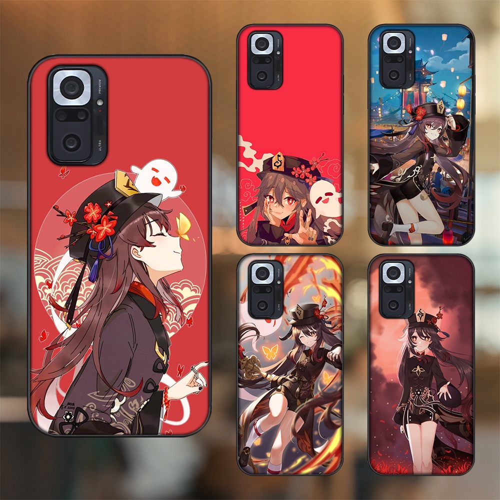 Ốp lưng Xiaomi Redmi Note 10 Pro viền đen in hình Hutao Genshin Impact