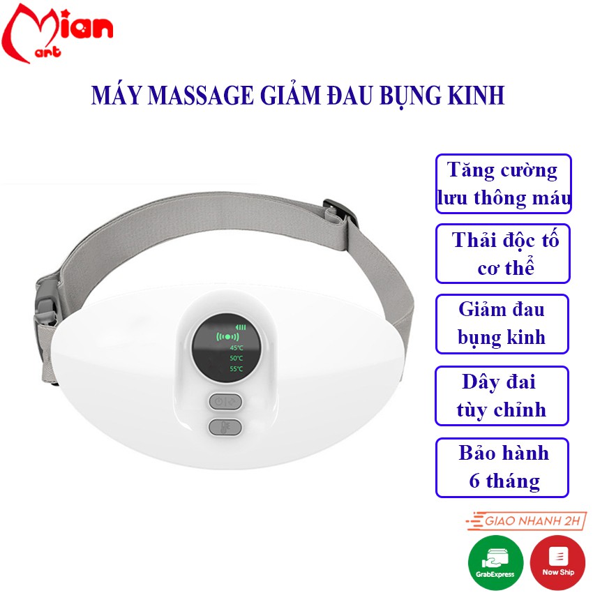 Máy massage bụng, đai matxa giảm đau bụng kinh MIAN MART- Sưởi ấm bụng kỳ kinh nguyệt, an toàn cho da