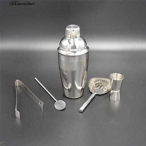 5 in 1 750ml Stainless Steel Cocktail Shaker Mixer Bartender Bar Set Kit Tools