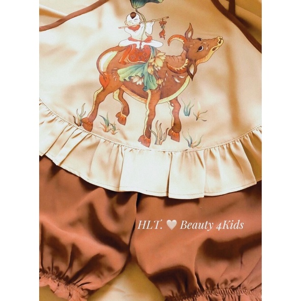 Bộ yếm nâu chú cuội đón trung thu cho bé