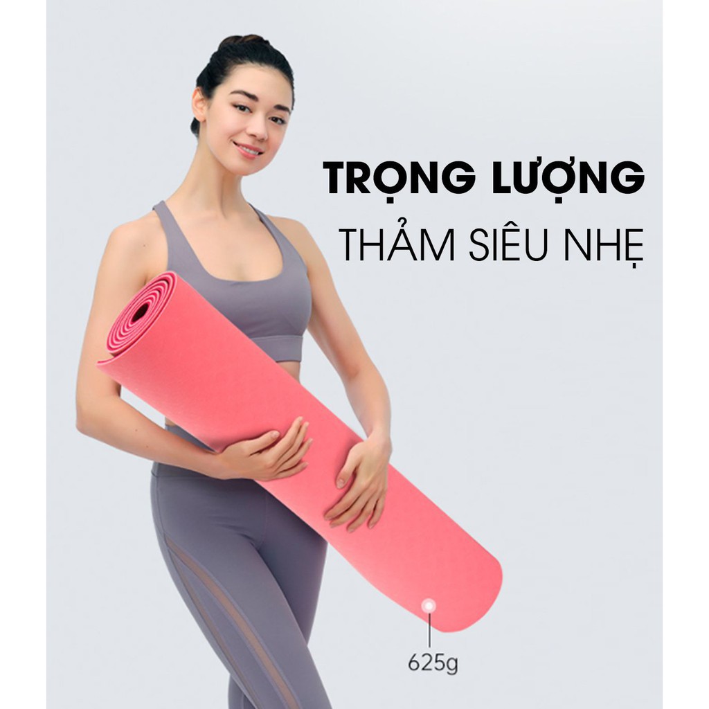 [ Tặng Túi Đựng ] Thảm Tập Yoga  2 Lớp Chống Trượt TPE Tập GYM Cao Cấp Dụng Cụ Thể Thao Chăm Sóc Sức Khỏe (KDT)