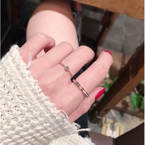 [FreeShip] Nhẫn nữ titan đá xoắn J1-306 - CAM KẾT KHÔNG BAY MÀU