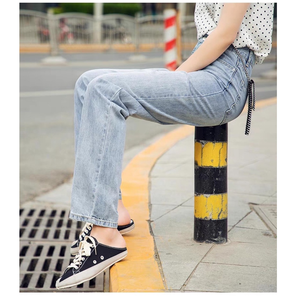 Quần jean bò ống rộng quần jean bò ống suông jeans nữ cạp cao hot nhất 2022 HoHaJean22 | BigBuy360 - bigbuy360.vn