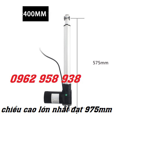Xilanh Điện Hành Trình 400mm và Giá Đỡ Nâng Hạ tối đa từ 50kg đến 600kg.