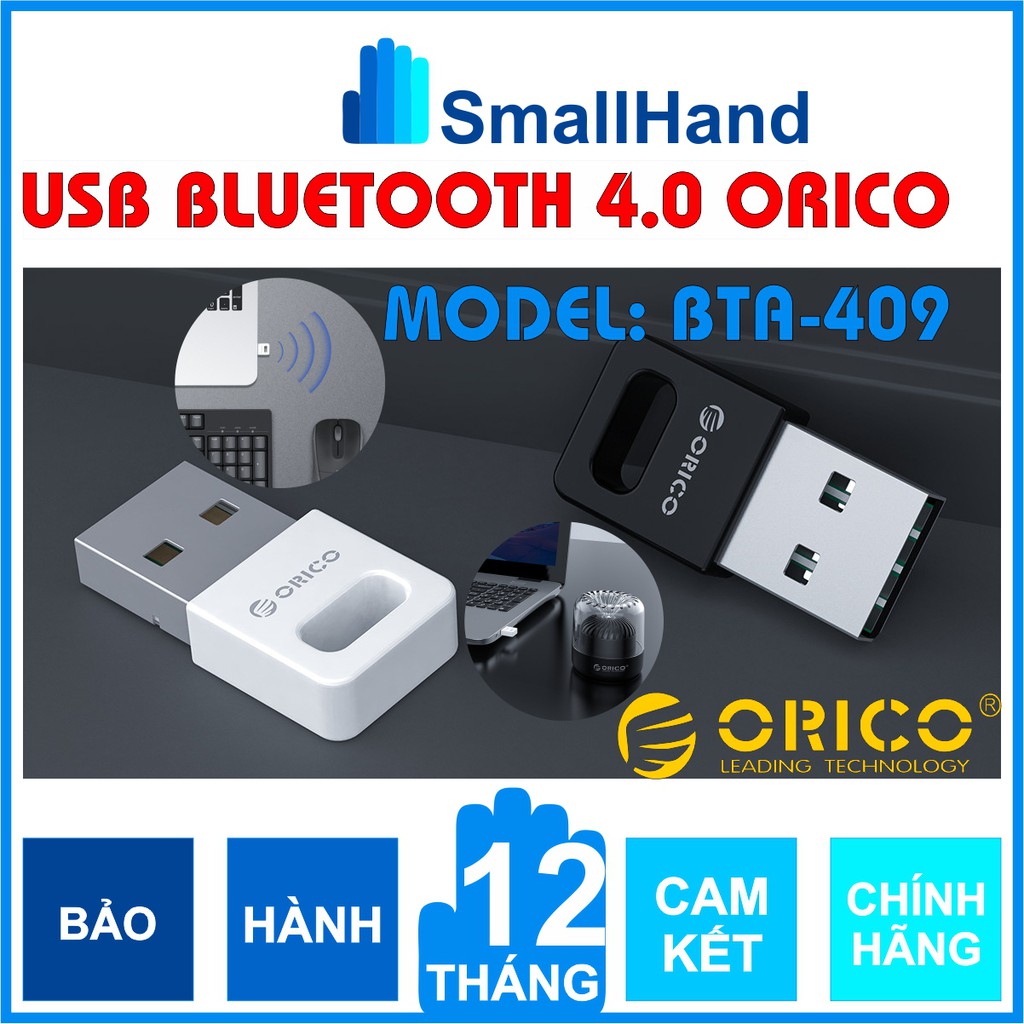 USB Bluetooth Orico BTA-409 – Chính Hãng Orico – Bluetooth 4.1/4.2/5.0 – Hỗ trợ máy tính kết nối Bluetooth