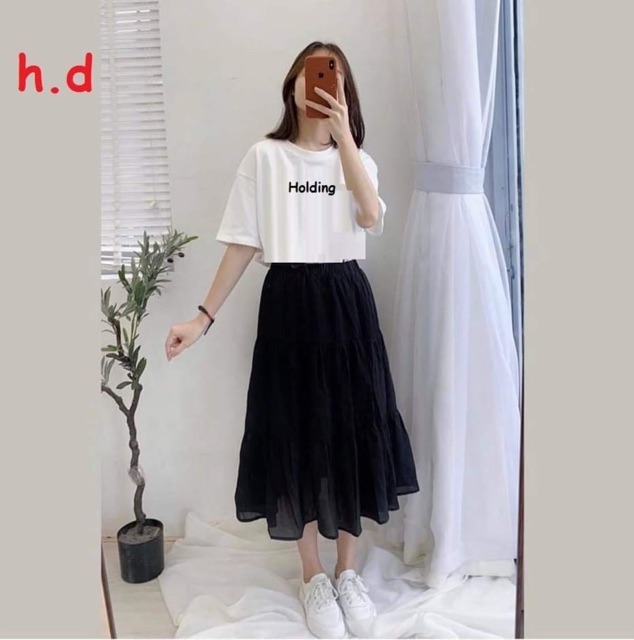 Sét áo Holdinh + chân váy 3 tầng HDN876