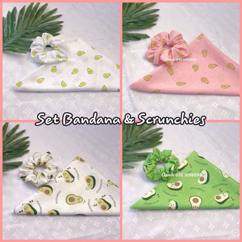Set 2 món Bandana & Scrunchies 👧🏻👧🏻
