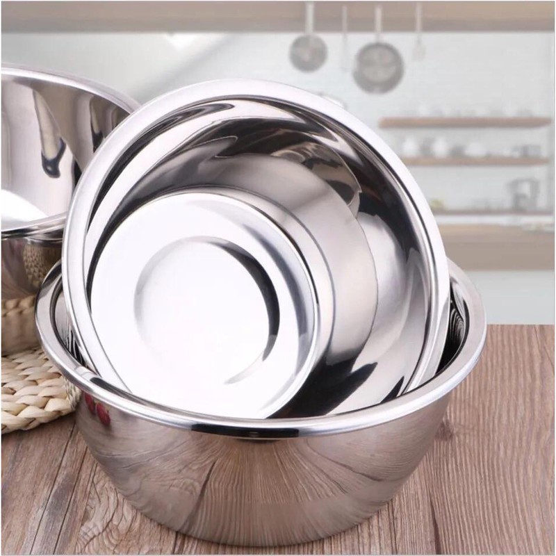 [SIÊU DÀY INOX 304] TRỌN BỘ 2 ÂU INOX 20CM VÀ 22CM - TẶNG CÂY ĐÁNH TRỨNG