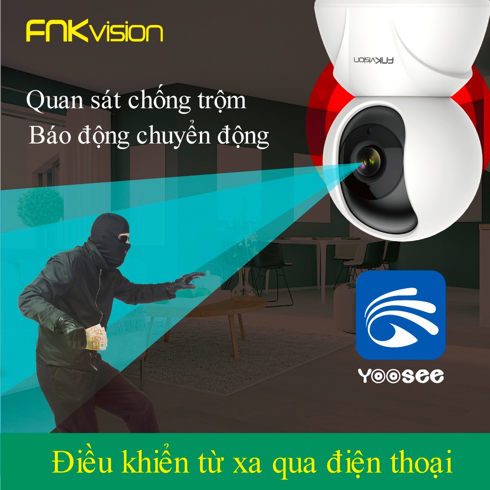 【FNKvision】CAMERA IP WIFI YOOSEE 6 LED 5.0Mpx Full HD 2K New 2023 - QUAY ĐÊM SIÊU NÉT - XOAY 360 ĐỘ - THEO DỖI ĐỐI TƯỢNG