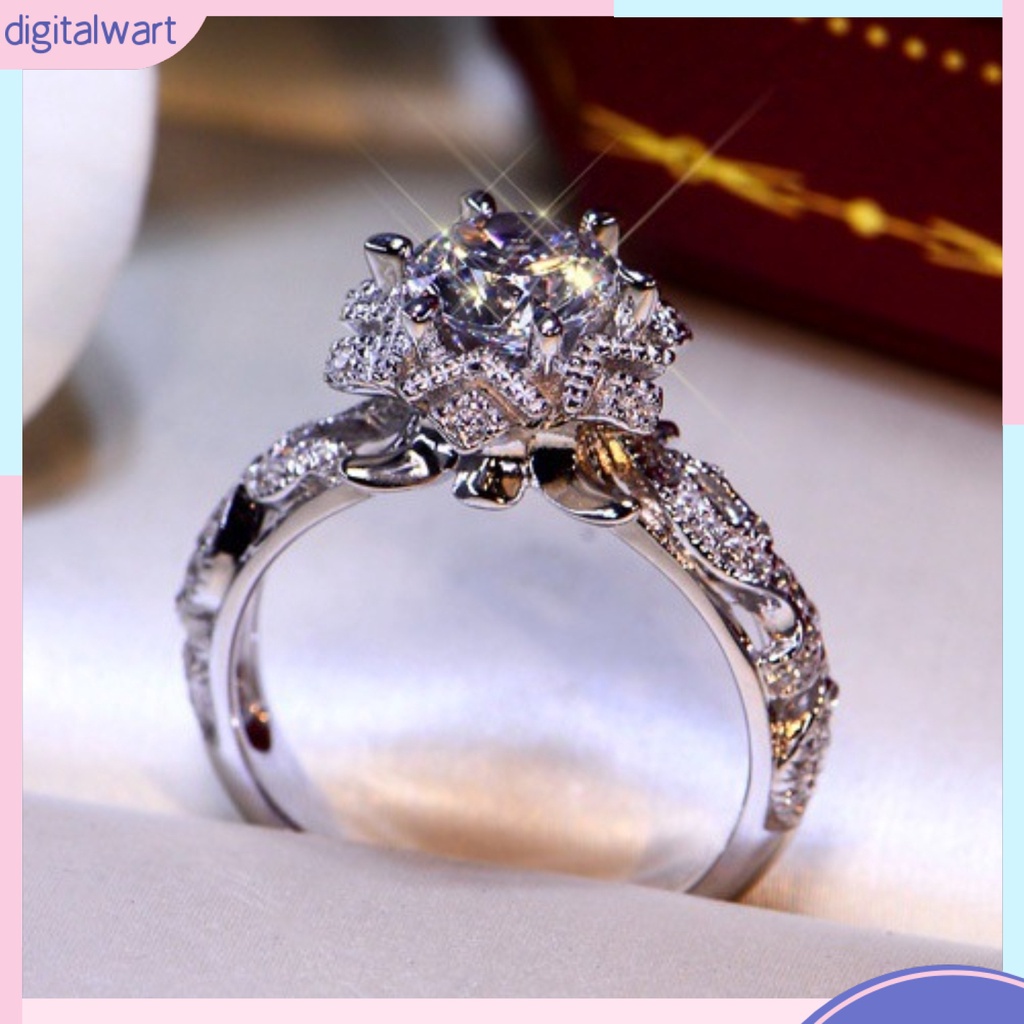 Nhẫn Hợp Kim Hình Hoa Đính Đá Xinh Xắn Cho Nữ