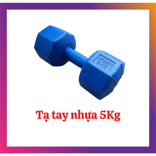 Tạ tay nhựa 5kg (Siêu phẩm tạ 5kg bát giác màu xanh)
