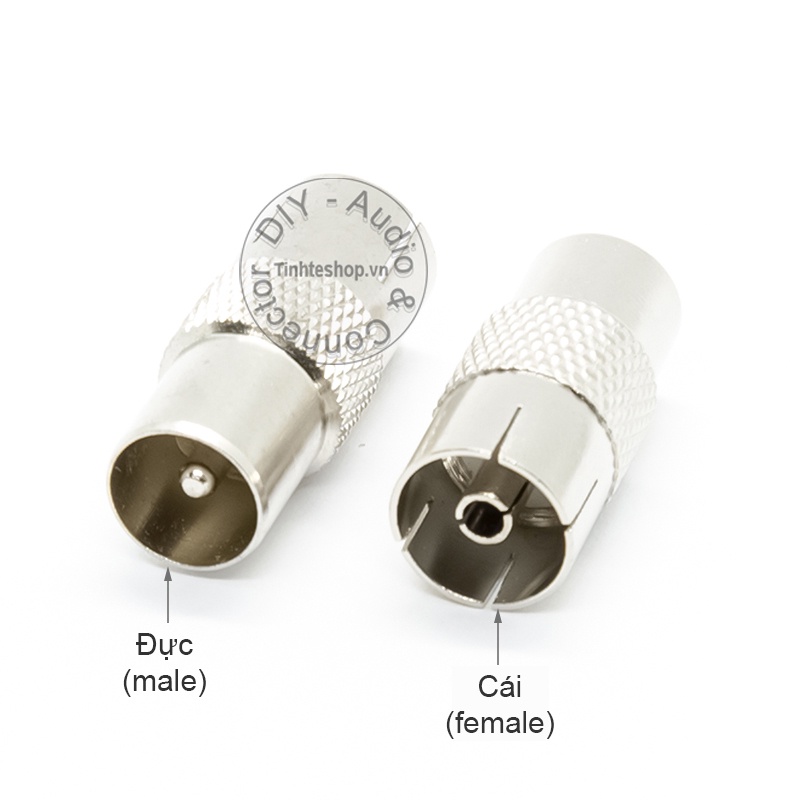 Đầu nối anten TV đực sang cái 1 chiếc - RF anten TV male to female