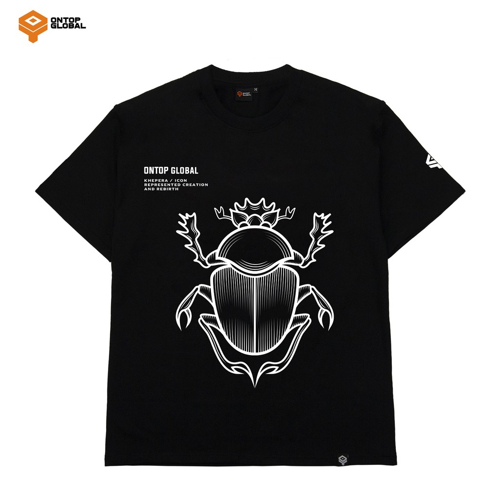 Áo thun local brand chính hãng tay lỡ form rộng nam nữ màu đen ONTOP - Khepra