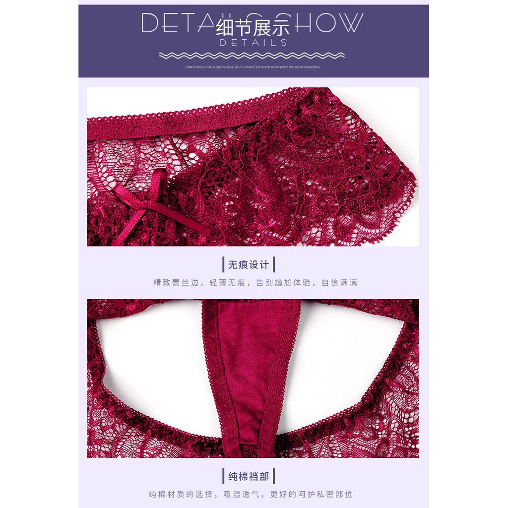 Quần Lót Ren Lọt Khe ❤️FREESHIP❤️ Quần Lót Ren thiết kế 2 nơ nhỏ sexy gợi cảm ❤️Quần Lót lọt khe trong suốt tôn dáng 980 | BigBuy360 - bigbuy360.vn